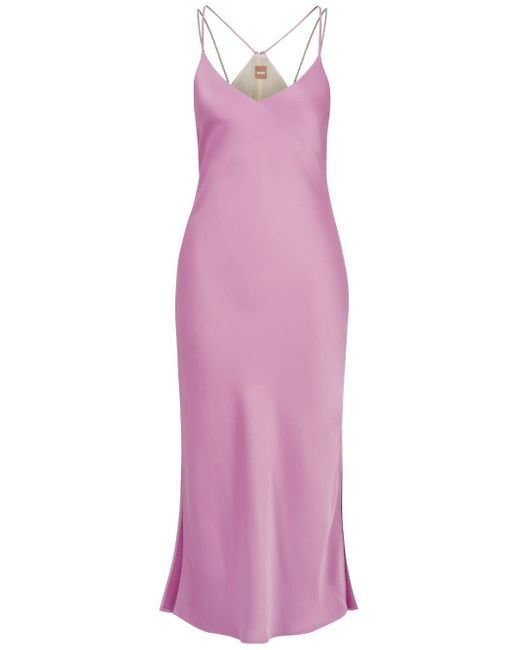 Boss Purple Dechana Kleid mit V-Ausschnitt