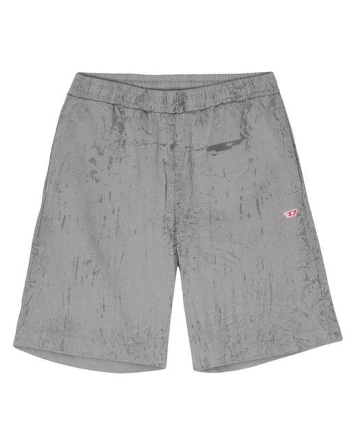 DIESEL Gray P-crown-n1 Cotton Track Shorts for men