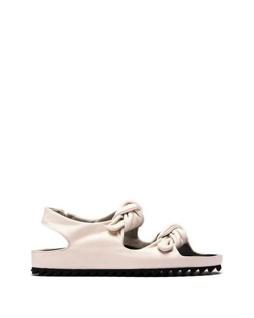 Officine Creative White Pelagie Knotted Leather Sandals