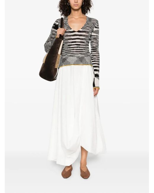 Missoni Black Striped-Pattern V-Neck Sweater