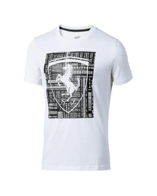 PUMA White X Ferrari Crew-Neck T-Shirt for men