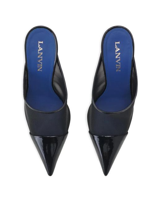 Lanvin White Mesh Pointed Pumps