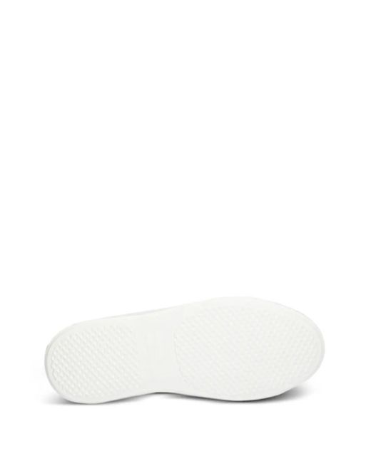 Alexander Smith White Leather Lace-Up Sneakers for men