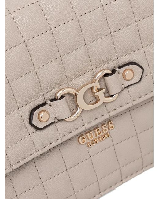 Guess Natural Mini Quilted Chain Shoulder Bag
