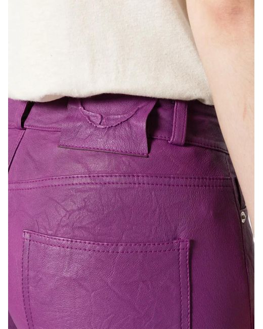 Zadig & Voltaire Phlame テクスチャード レザーパンツ Purple