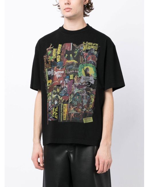 we11done Horror Collage Oversized T-shirt in Black | Lyst Canada