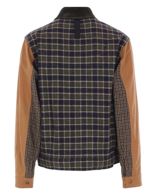 Junya Watanabe Brown Plaid Panel Canvas Jacket for men