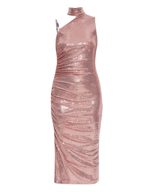 Abito Con Paillettes di Versace Jeans Couture in Pink