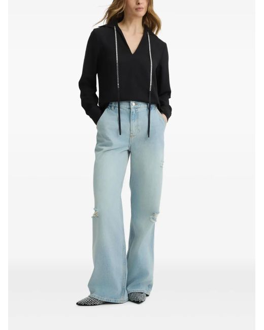 Liu Jo Blue V-Neck Blouse