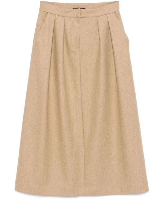 Fabiana Filippi Natural A-Line Midi Skirt