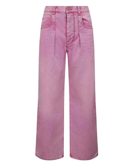 Isabel Marant Jeans Met Geplooide Voorkant in het Purple
