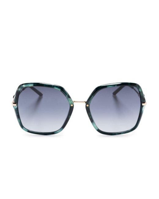 Carolina Herrera Blue Geometric-frame Sunglasses