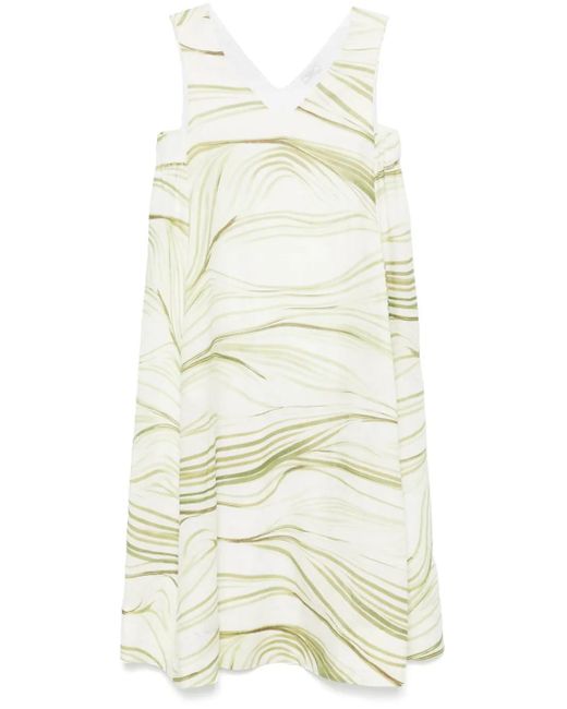 Peserico Midi-Jurk Met Print in het White