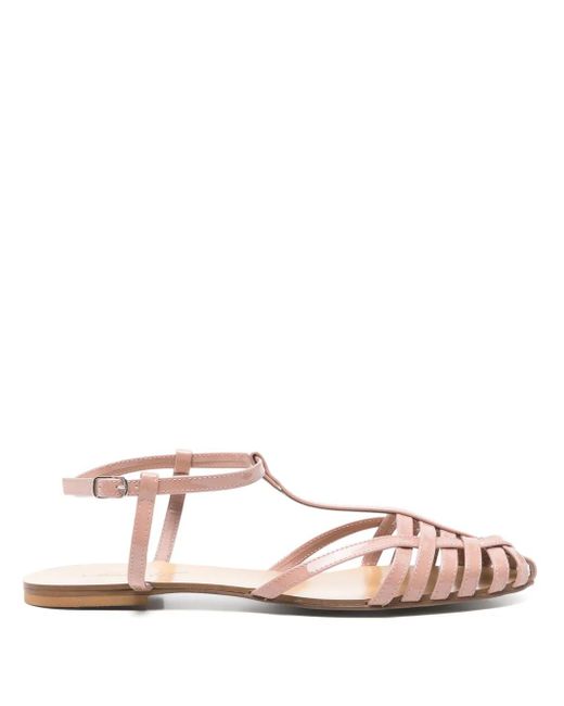 Anna F. Pink Leather Sandals