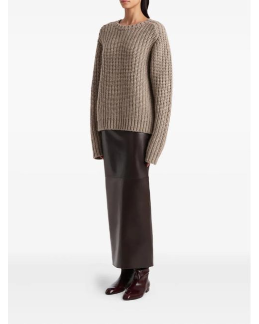 Khaite Brown Natt Ribbed Sweater