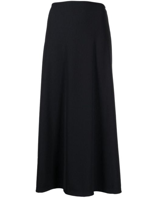 Johanna Ortiz Black A-line Stretch Midi Skirt