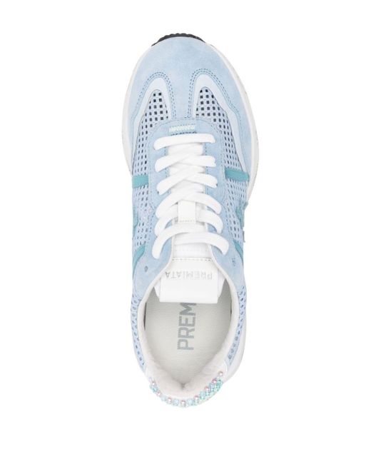 Premiata Blue Cassie Knitted Sneakers