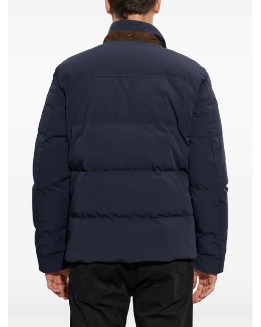 Paul & Shark Blue Quilted-Down Jacket for men