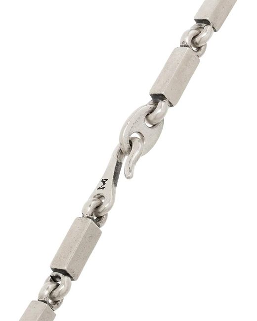M. Cohen White Sterling Rectangular-Link Necklace for men