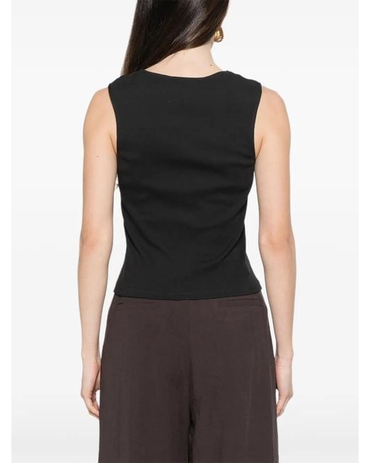 Samsøe & Samsøe Black Ribbed-Panel Vest