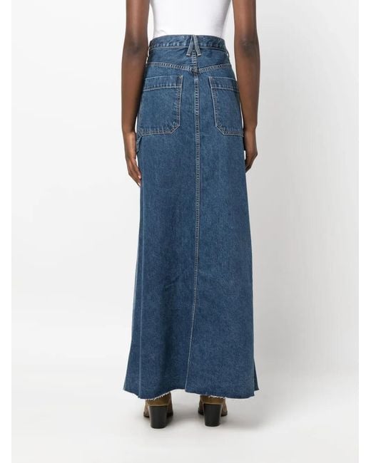 SLVRLAKE Denim Blue High-Waist Denim Long Skirt