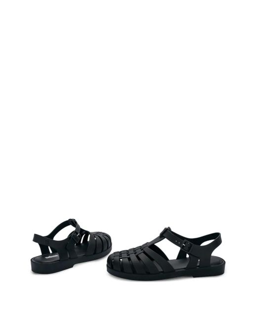 Melissa Black Possession Strappy Flat Sandals