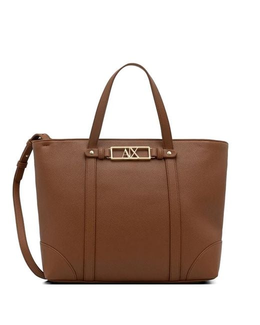 ARMANI EXCHANGE Brown Logo Satchel