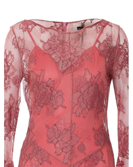 Aniye By Red Lace Long-Sleeve Maxi Dress