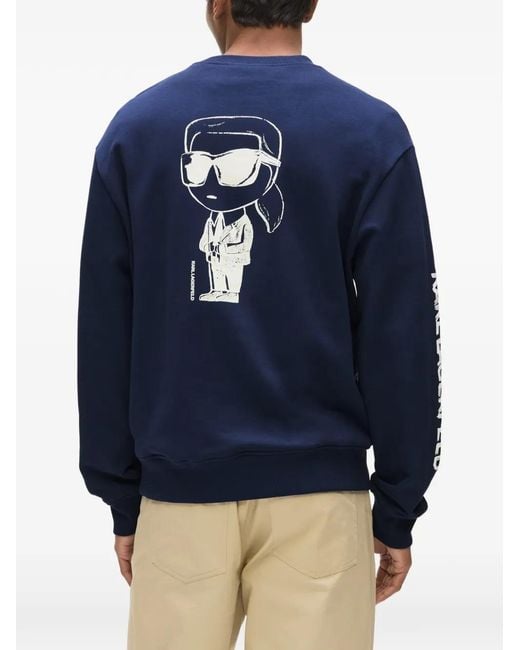 Karl Lagerfeld Blue Sweat Ample À Logo Ikon for men
