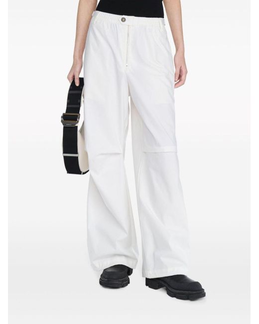 Dion Lee White Flight Panelled Straight-leg Trousers