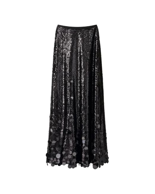 Edward Achour Paris Black Jupe Longue À Sequins