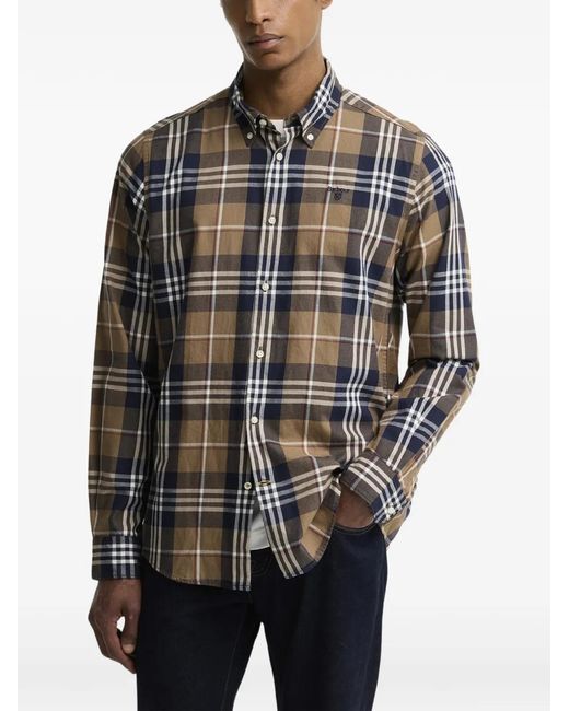 Barbour White Edgar Check-Pattern Button-Down Shirt for men
