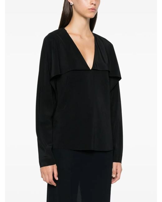 Helmut Lang Black Layered-Design Blouse