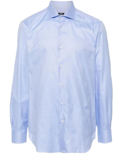 Barba Napoli Blue Cotton Shirt for men