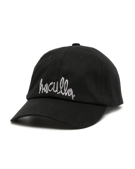 Haculla Black Rhinestone-Embellished Cotton Baseball Cap for men
