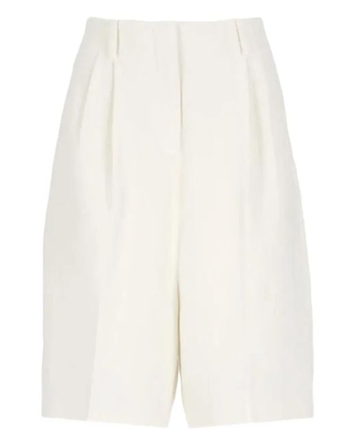 Tommy Hilfiger White Plissierte Shorts mit eingefasster Tasche
