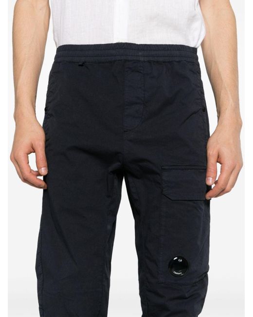 C P Company Blue Lens-detailed Tapered-leg Trousers for men