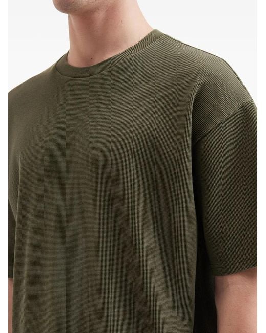 AFTERMATHS Green Waffle-Texture T-Shirt for men