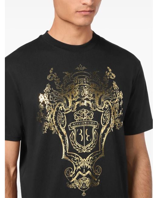 Billionaire Black Logo-Print T-Shirt for men
