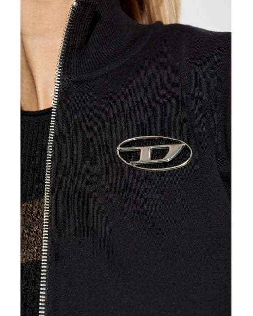 DIESEL Blue Fitted Sweatshirt With High Collar