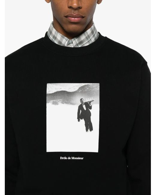 Drole de Monsieur Black Ice Skating Waiter Sweatshirt for men