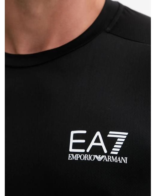 EA7 Black Chest Logo T-Shirt for men