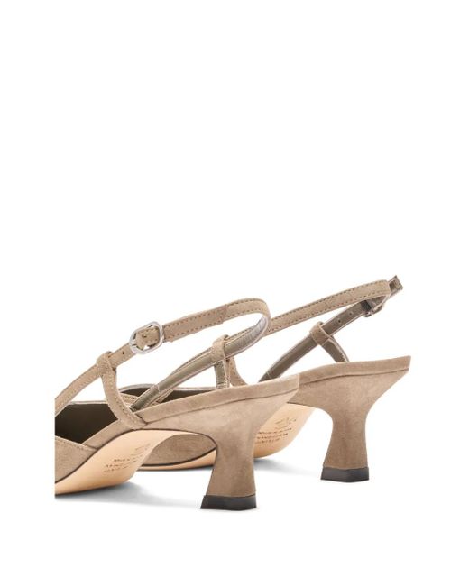 Pumps A Punta Vinnie Con Cinturino Posteriore 50Mm di Stuart Weitzman in Natural