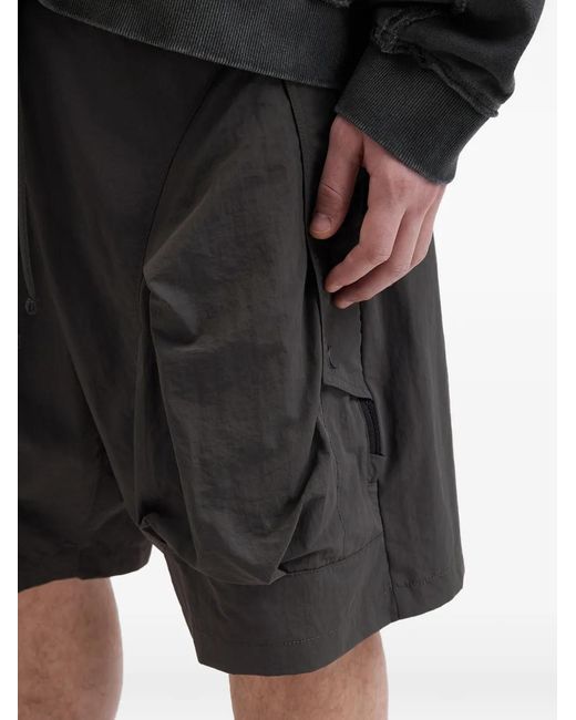 FIVE CM Black Cargo-Pocket Shorts for men