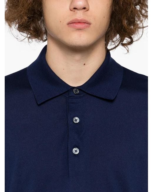 Tom Ford Blue Knitted Polo Shirt for men