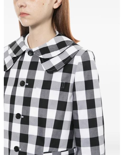 Comme des Garçons White Gingham Collared Jacket