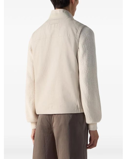 Zegna White Zip Linen Vest for men
