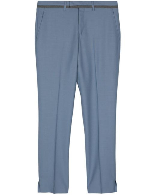 Paul Smith Blue Tailored Wool Trousers for men