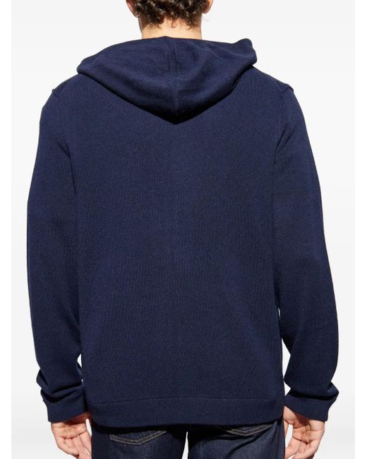 Zadig & Voltaire Blue Logo-Patch Zip-Up Hoodie for men
