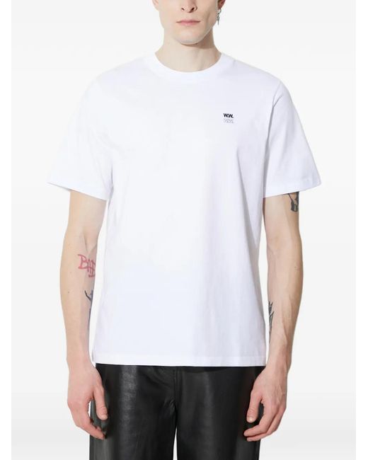 WOOD WOOD White Logo-Print T-Shirt for men